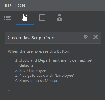 Modified button actions