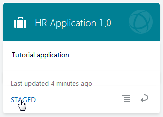 Staged application on Home page
