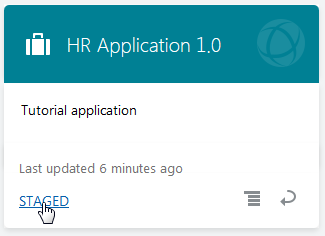 Staged application on Home page