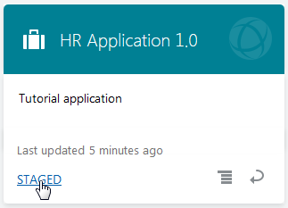 Staged application on Home page