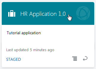 Staged application on Home page