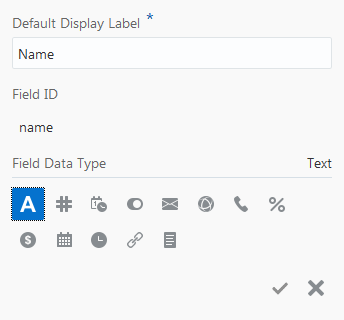 Name field pop-up box