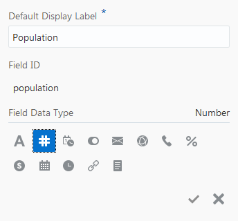 Population field pop-up box