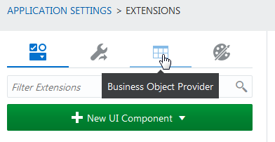 Business Object Provider icon on Extensions page