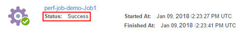 Spark Jobs page - perf-job-demo-Job1 status