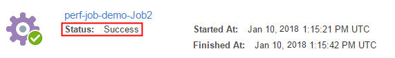 Spark Jobs page - perf-job-demo-Job2 status