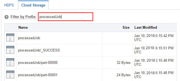 Cloud Storage page - Filtering by Prefix