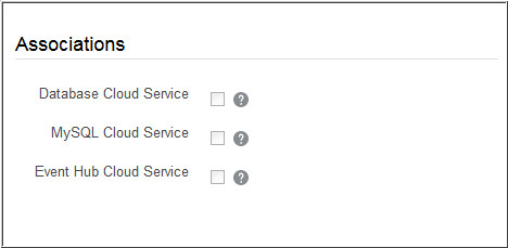 bdcsce create service, associations subsection