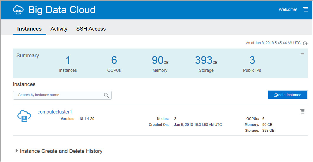 bdcsce instances page