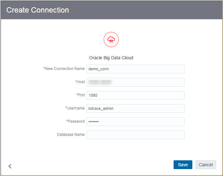 Create Connection page