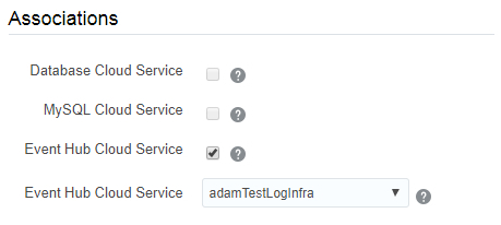 bdcsce create service, associations subsection