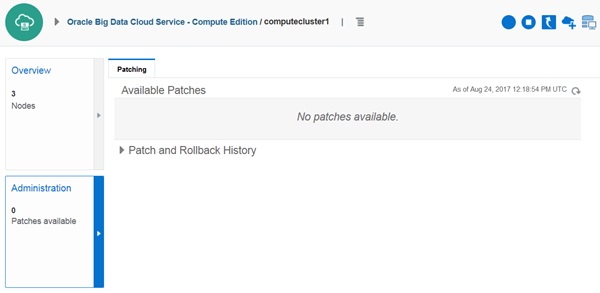 bdcsce cluster administration page
