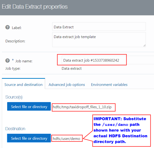 Description of the illustration 
                                new-extract-job.png