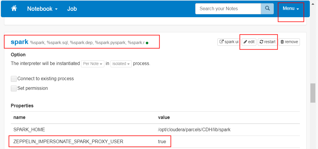 Description of the illustration 
                                spark-interpreter.png