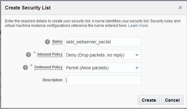 Create Security List