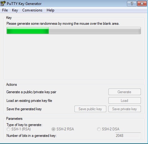 Generate SSH key pair on Windows, generate randomness.