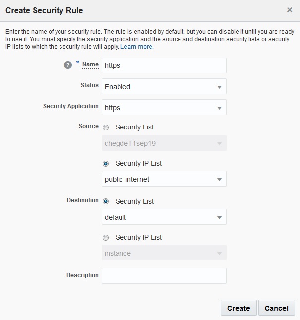 Create HTTPS Security Rule