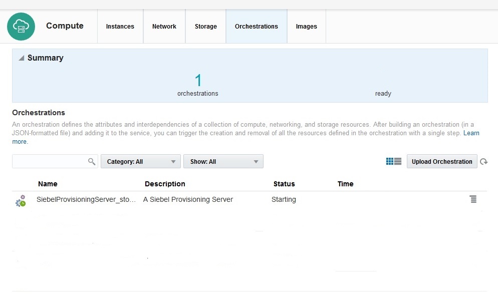 Instance list, Preparing window