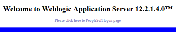 Welcome to Weblogic Application page