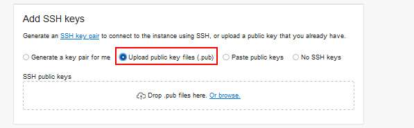 Create Compute Instance page, middle section
