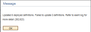 Updated 8 deployed definitions message box
