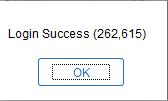 Login Sucess dialog box