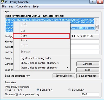 Generate SSH key pair on Windows, copy public key
