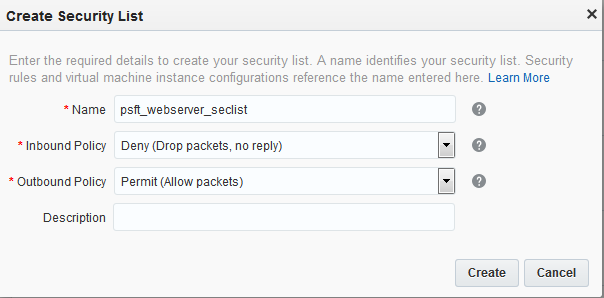 Create Security List