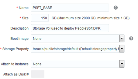 Portion of Create Storage Volume, Storage Volume Details windos