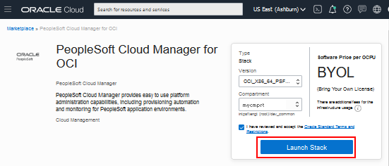 PeopleSoft Cloud Manager  for OCI stack