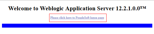Welcome to Weblogic Application Server window