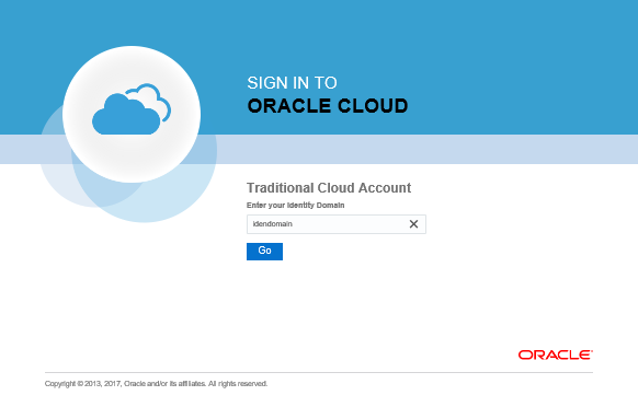 Oracle Cloud My Services page