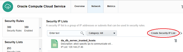 Security IP Lists page, click Create Security IP List