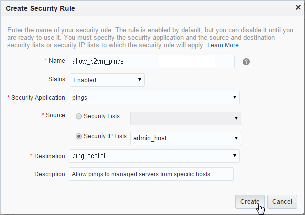 Create Security Rule