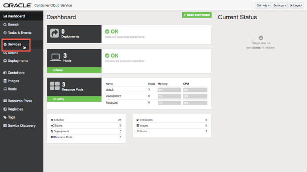 Dashboard page