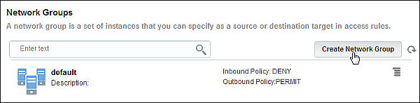 Network page network groups tab, partial focus on Create Network Groups button 