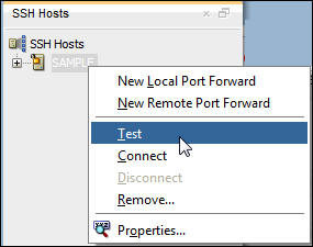Test Connection menu option