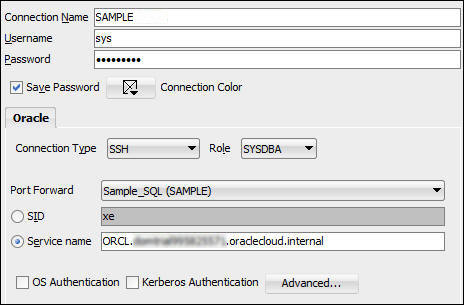 Connection Properties dialog