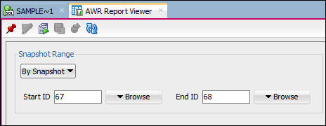 Generate AWR report dialog