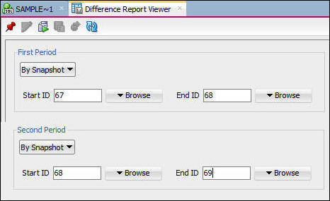 Difference report dialog