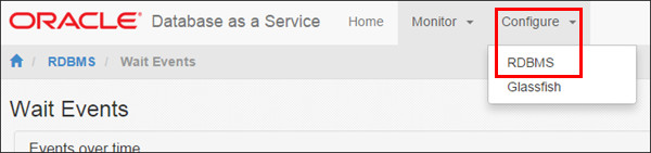 click configure select rdbms