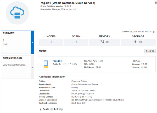 database details page