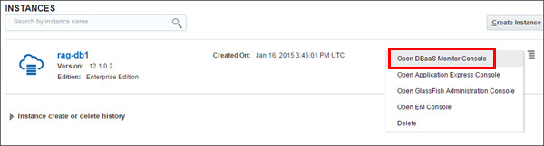 open dbaas monitor console