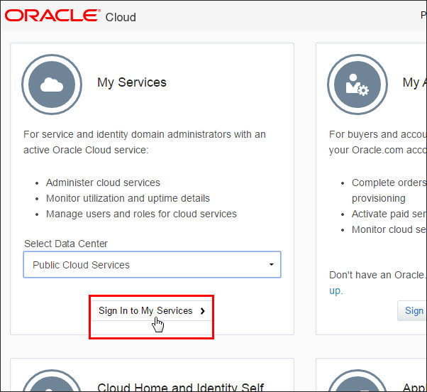 sign in to my services