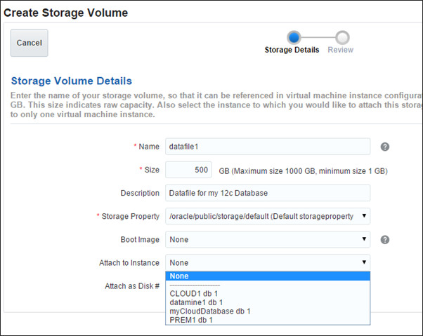 storage volume details