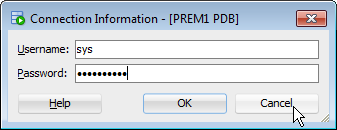 New database connection dialog