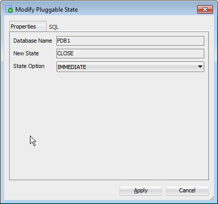 Modify State dialog
