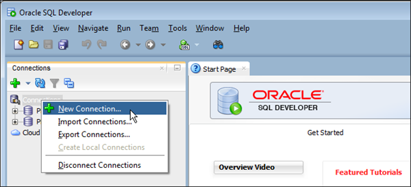 Connections context menu