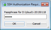 Cloud1 login pass phrase dialog