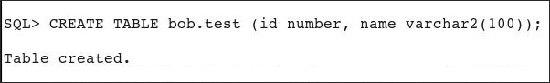 create table test in bob